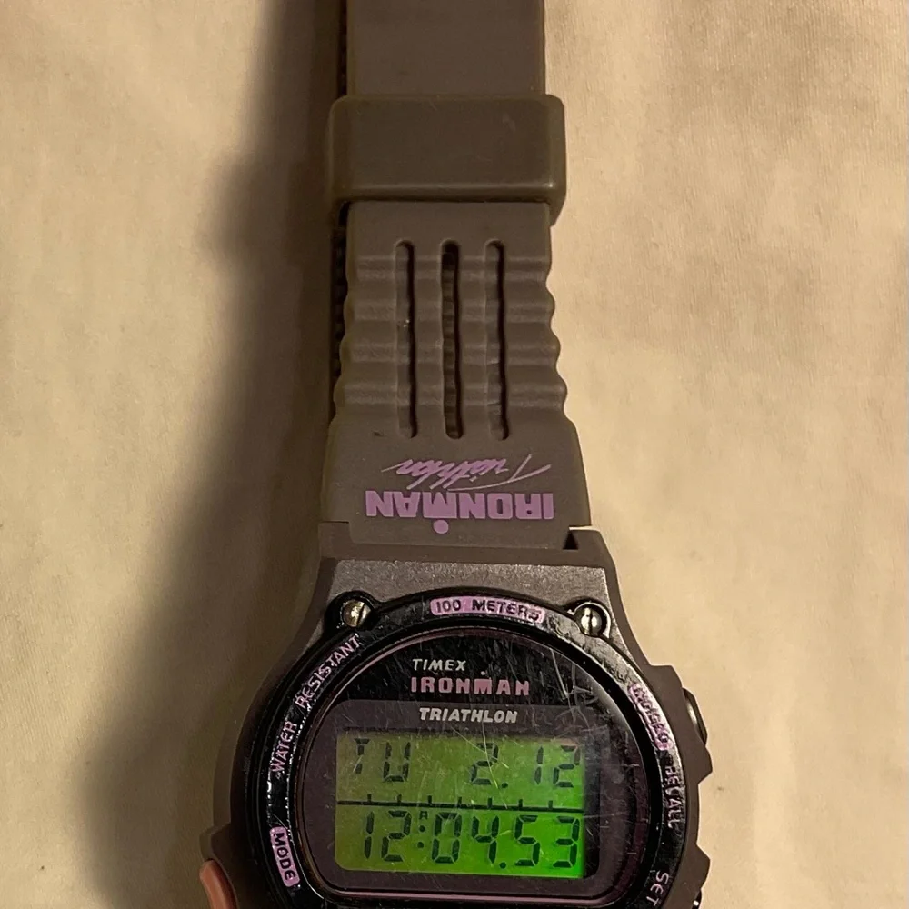 RARE Timex Ironman Triathlon Ladies/Womens Watch Pink/Purple Indiglo Vintage